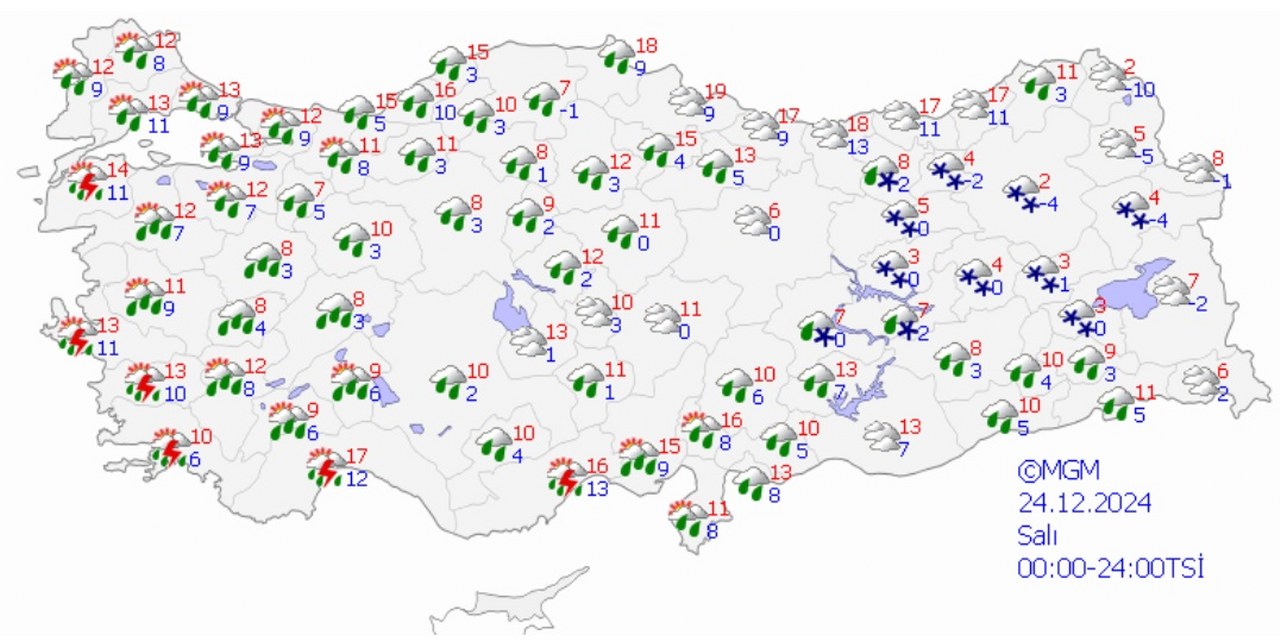 24 Aralık Salı Hava Durumu 1280X641
