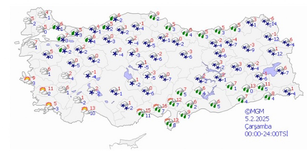 5 Şubat 2025 Çarşamba Türkiye 1280X630
