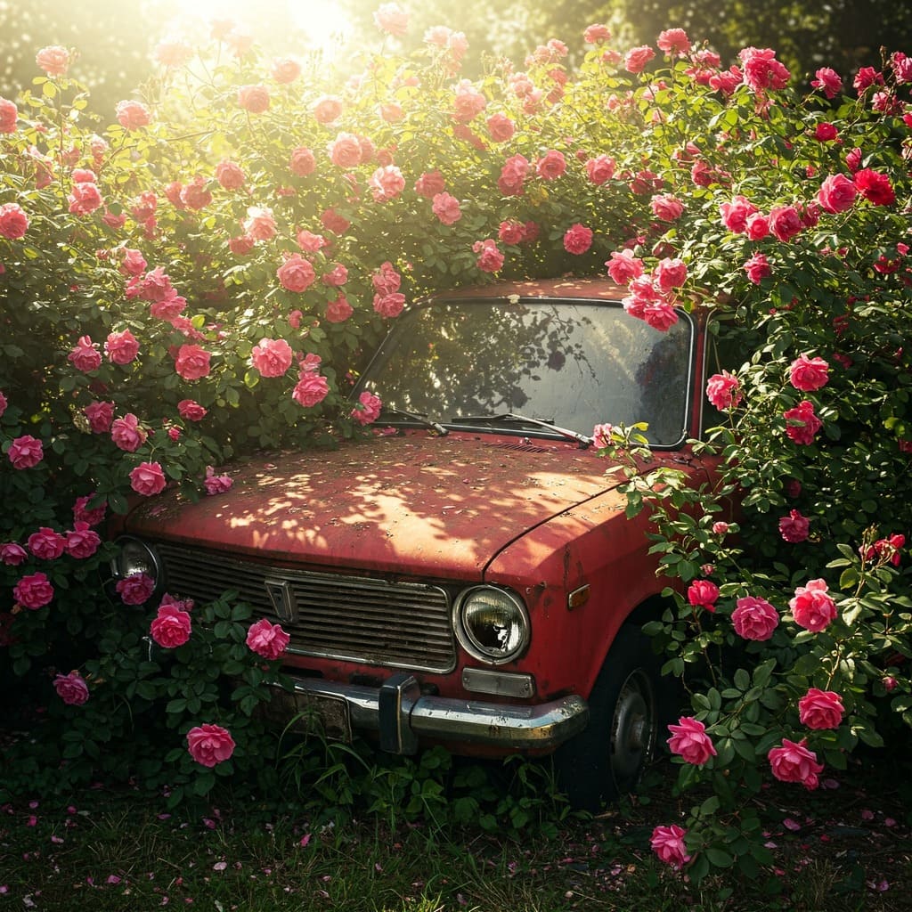 Gül Ağacı Ve Araba
