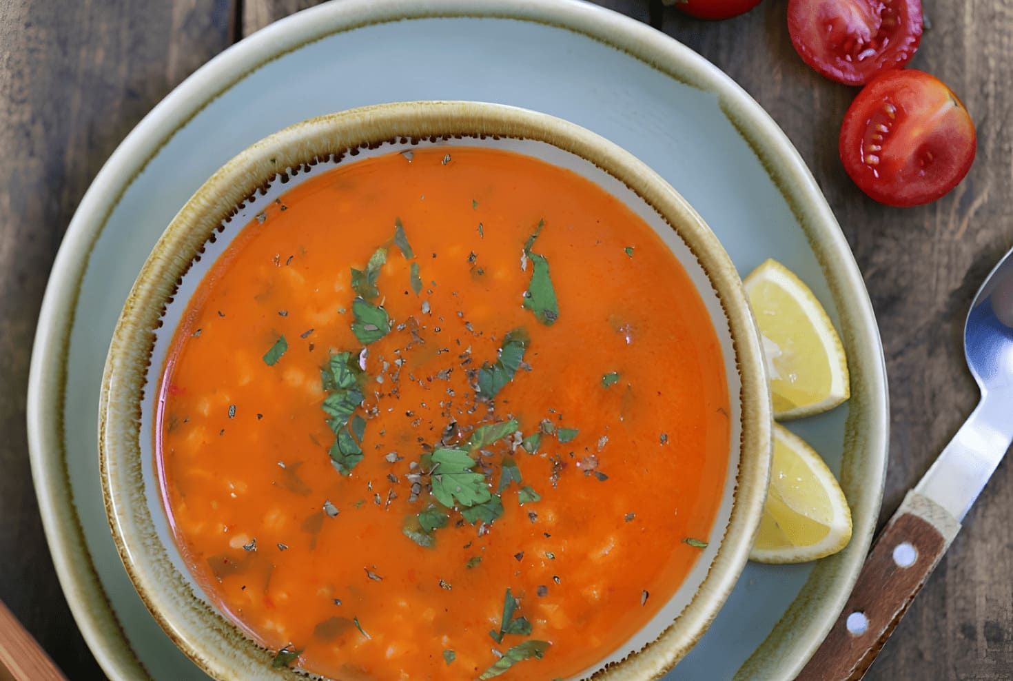 Pirinçli Domates Çorbası-1