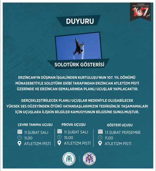 Solotürk Gösterisi Duyurusu