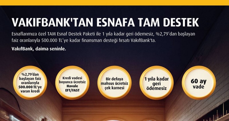 Vakıfbank’tan Esnafa Büyük Destek 500 Bin Tl’ye Kadar Finansman İmkanı!