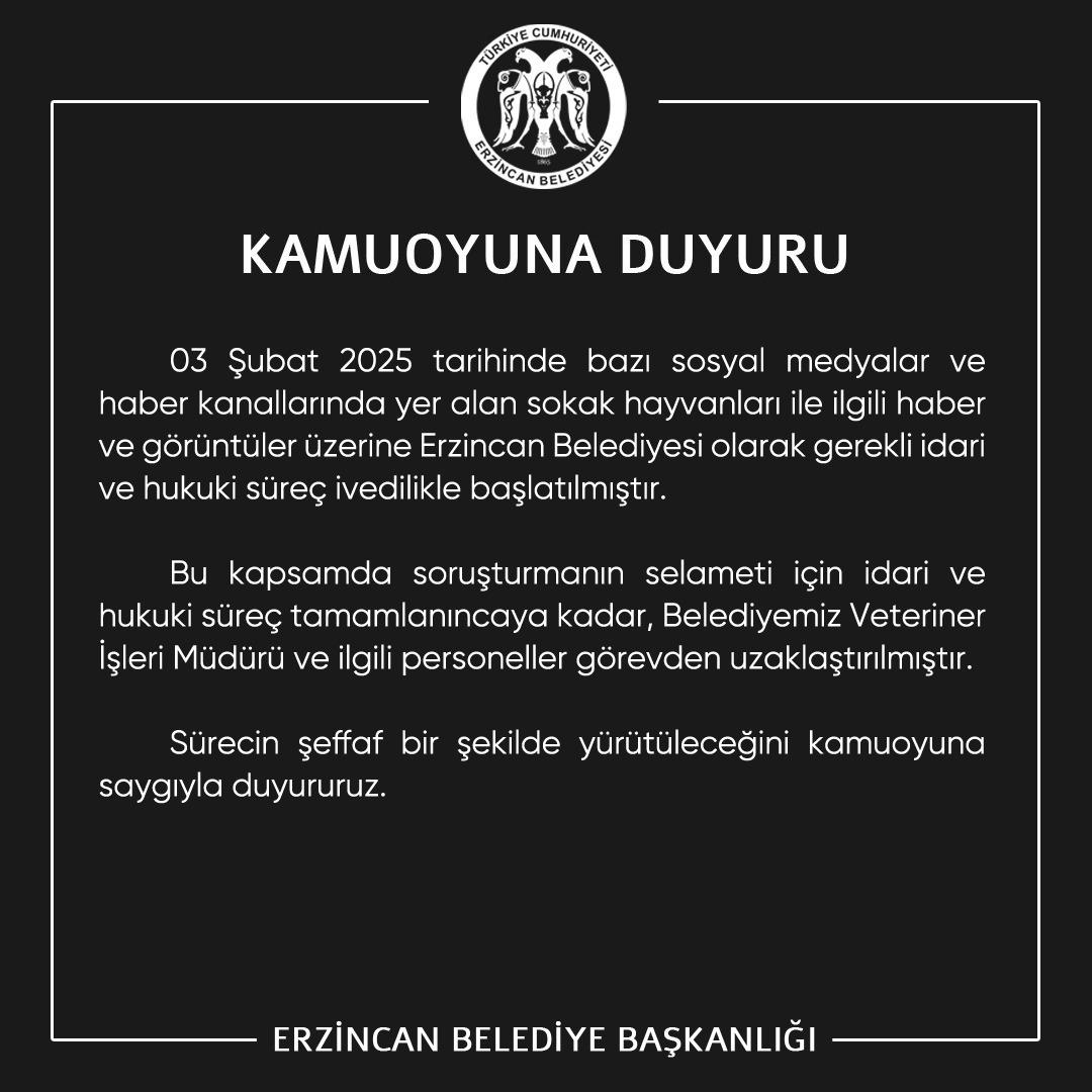 Köpeklerin canlı canlı gömülmesine ilişkin Erzincan belediyesi açıklaması