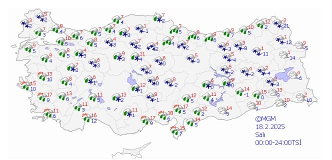Yurt Geneli Hava Durumu Salı Günü (1)